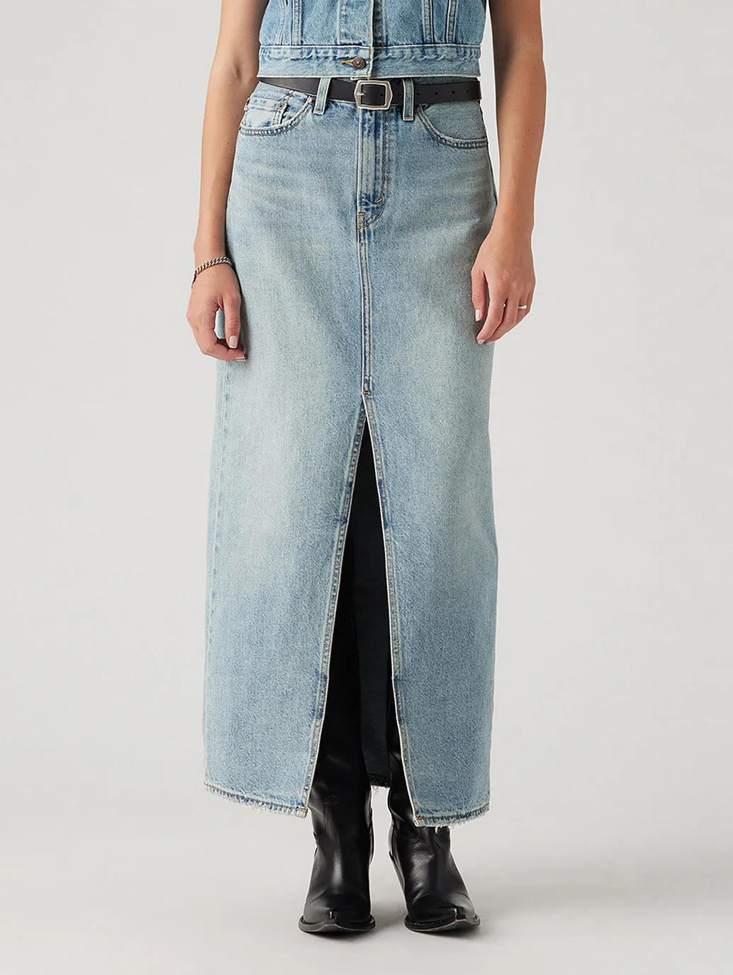 Women's Mid Rise Navy Loose Fit Skirt