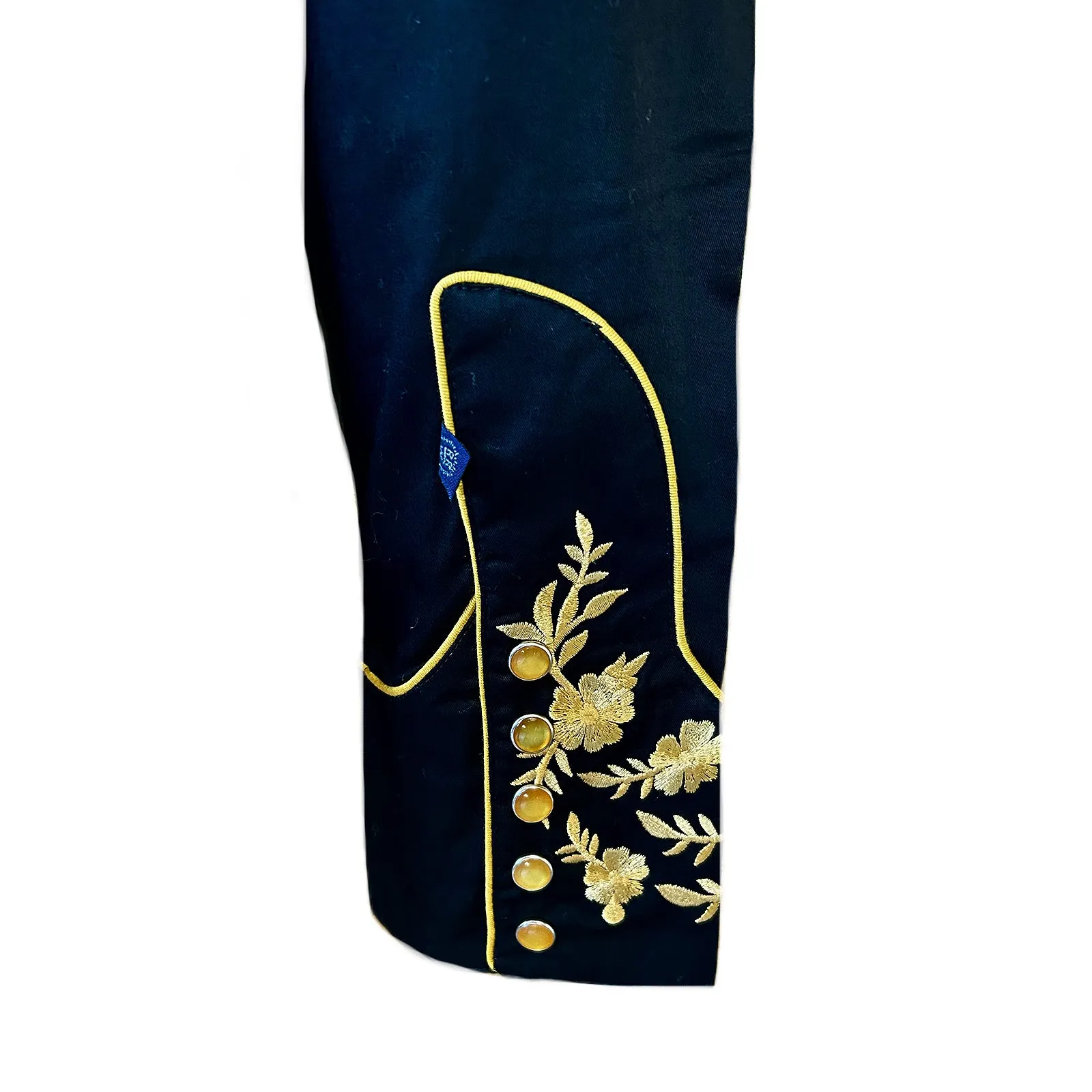 Women's Vintage Black Cascading Floral Embroidered Western Shirt